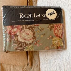 Vintage Ralph Lauren green floral twin sheet